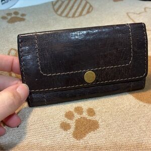 BEAUTIFUL Brown Leather Louis Vuitton Key Cles Pouch Wallet